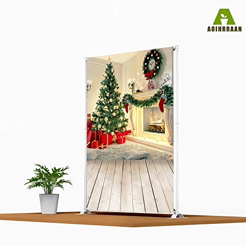 Aoihrraan 2x3m Christmas Party Decor Photography Backdrop Xmas Tree Fireplace Socks Red Gift Wood Floor Interior Background New Year Family Party Festival Celebrate Portrait Photo Studio Props - Image 4