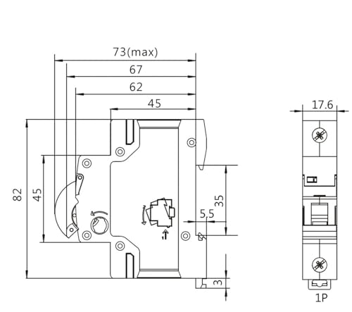 Interruptor de carril Din 6A-63A disyuntor en miniatura 4 polos 10A Curva C 4