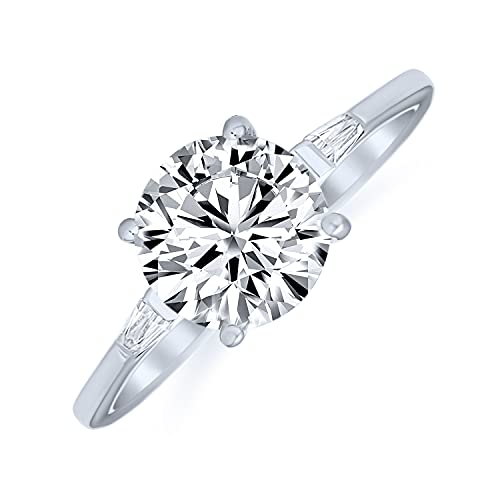Alliance de mariage solitaire diamant de synthèse 3 carats et anneau fin argent pour femme