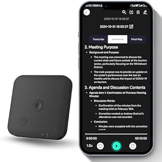 FoCase Note AI Voice Recorder, Transcribe & Summarize, Translation, APP Control with Chat GPT, Magnetic, 64GB Memory, Support 112 Languages, Audio Recorder for Phone Calls, Lectures, Meetings, Black