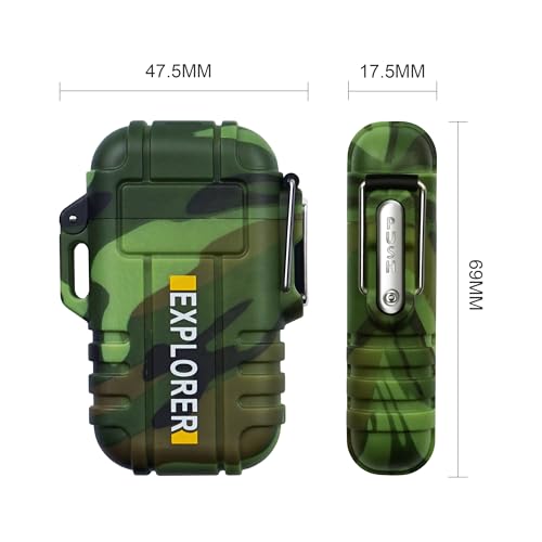 lafagiet USB Rechargeable Lighter, Waterproof Dual Arc Lighters for Camping Hiking Outdoor Survival Kits (F13-Cmouflage)