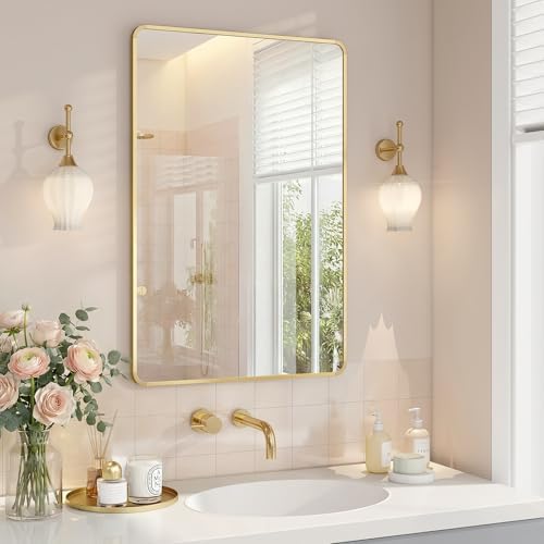 SONGMICS Miroir Salle de Bain, Miroir Mural Rectangulaire, Cadre ...