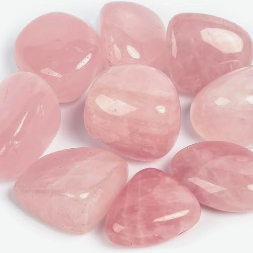 Cuarzo Rosa Piedra Natural Pulida - Set de 4 piedras con propiedades curativas