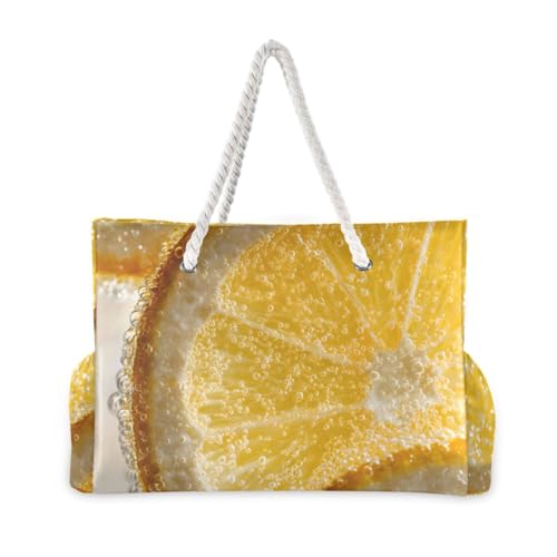 susiyo Lemon Slices Beach Bags for Women Large Travel Tote Bag Waterproof Sandproof Lightweight Swim Pool Bag for Family Outdoor2