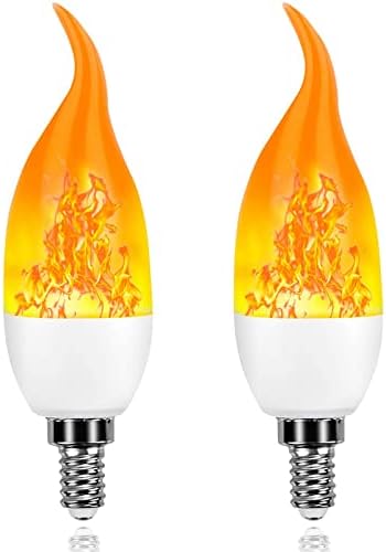 ANDUCKUK LED Flame Light Bulb, Flame Effect 3W E14 Dancing Fire Light Bulb with 3 Lighting Modes, for Indoor Outdoor Party (2 PCS)