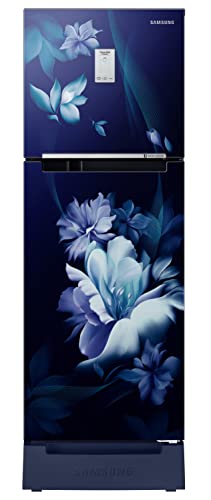 Image of Samsung 236L 2 Star Inverter Frost-Free Convertible 3 In 1 Curd Maestro Double Door Refrigerator Appliance (RT28C3C32UZ /HL,Midnight Blossom Blue), Base Stand Drawer