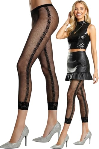 Image of ToBeInStyle Women's Opaque Ankle Long Nylon Footless Fun Tights Pantyhose