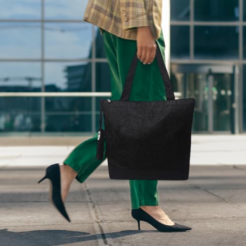 Image of NGIL Medium Top Zipper Closure Canvas Tote Bag with Attached Matching Coin Purse For Moms and Nurses