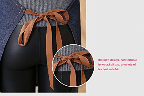 Yakefj Denim Apron With Pocket Adjustable Denim Jean Kitchen Apron With 3 Pockets For Women Men #TOP4