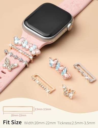 Decorative Charm for Apple Watch Band, Rings Loops Compatible with Apple Watch Band, Smart Watch Strap Charms for iWatch Series 10 9 8 7 6 5 4 3 2 1