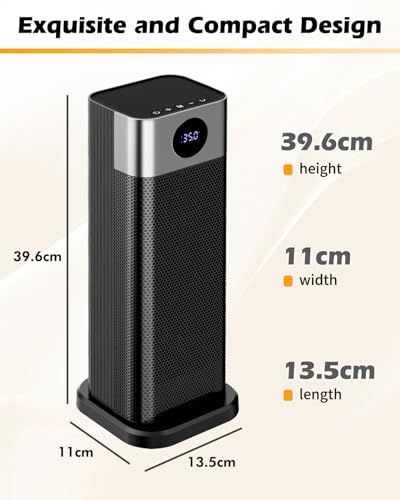 Miniatura 2 de Sendowtek Calefactor Bajo Consumo 2000w, Space Heater Con Control Remoto, Temporizador De 12h, Oscilación De 70 , Termostato, Calentador Eléctrico Portátil Para Interiores Oficina Dormitorio