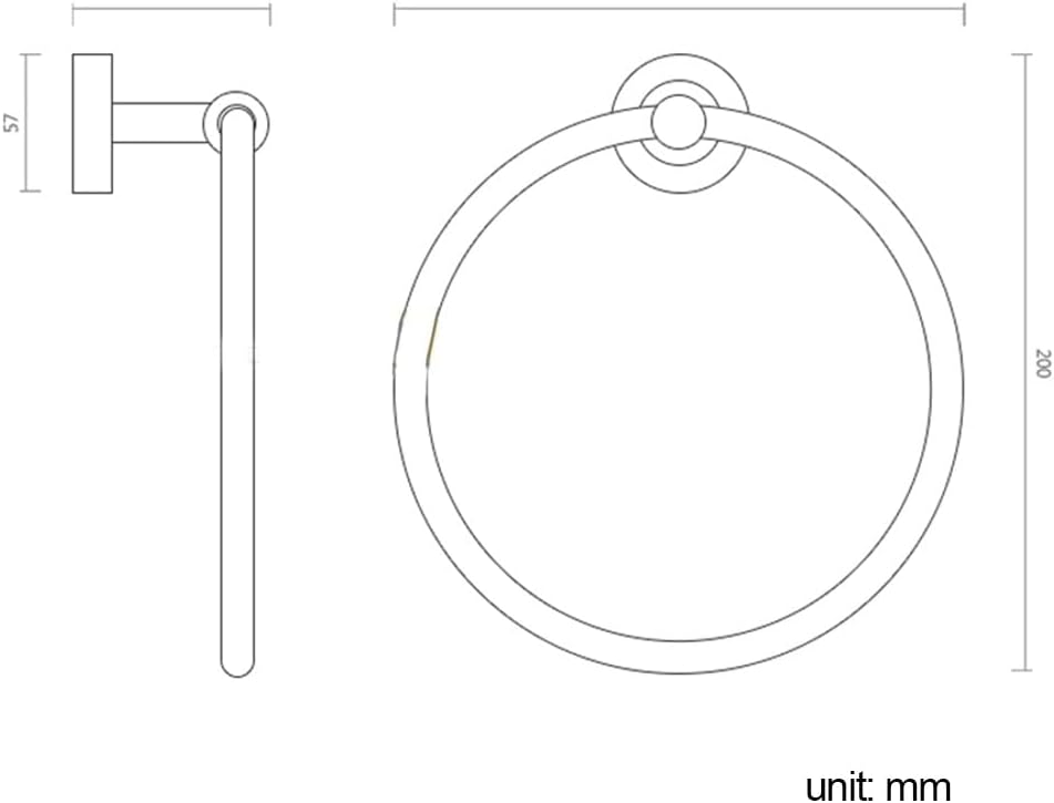 LSLYTQ Bathroom Towel Holder, Solid Aluminium Wall-Mounted Round Antique Brass Towel Ring,Towel Rack Classic Bathroom Accessories