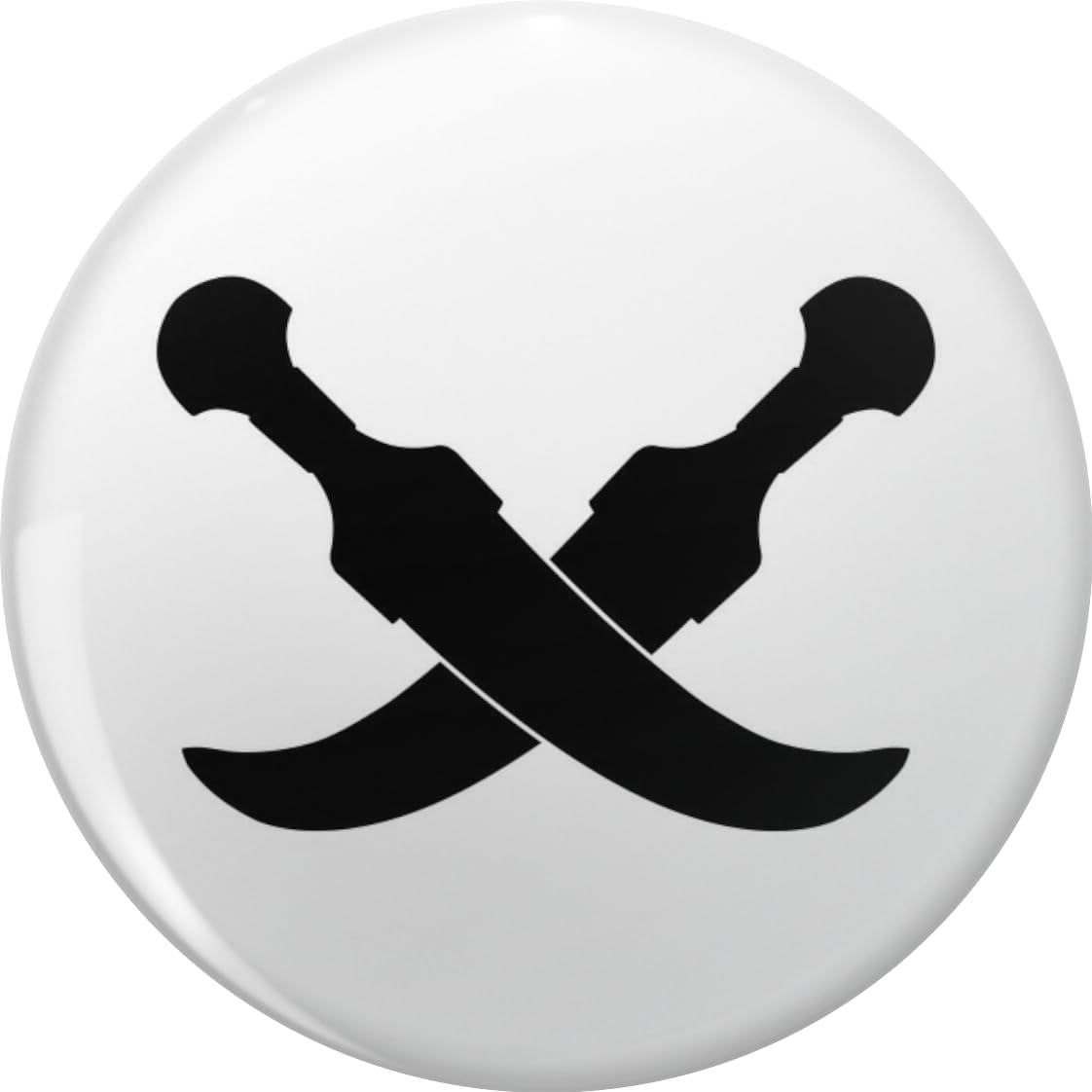 Crossed Swords Jambiya Daggers Middle Eastern Arabian Design Black White Pin Lapel Pin Brooch Steel Pins Badge