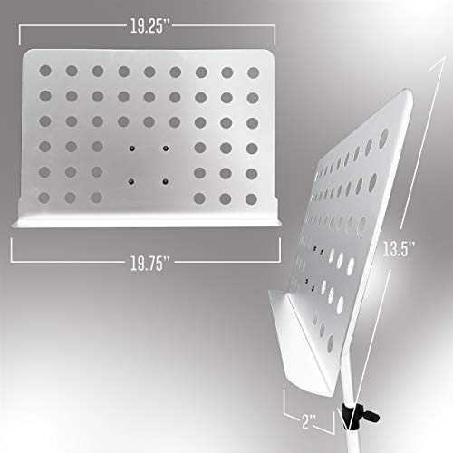 AxcessAbles SM-501 Orchestra Conductor Sheet Music Stand (White)
