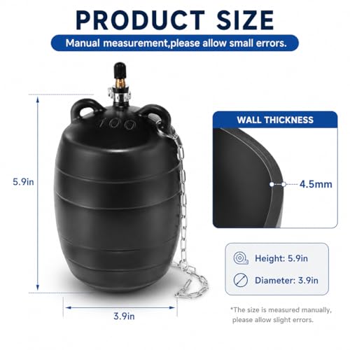 Image of Inflatable Pipe Test Plug, with 39.37 Inches Quick-Install Rubber Extension Hose and Anti-Fall Iron Ring, Rubber Plumbing Balloon (4 inch)
