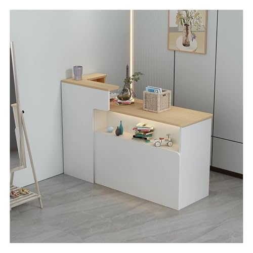 QWEASDF Mostradors de recepción Tiendas，Mostrador de recepción Moderno Simple ，Mesas de recepción de Oficina，MOSTRADOR de Recepción y Oficina.Almacenamiento Frontal Creativo(B2,L39.3in)