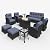 LayinSun 10 Pieces Outdoor Patio Furniture Set with Fire Pit Table, Rattan Wicker Sectional Swivel Rocker Chairs Sets