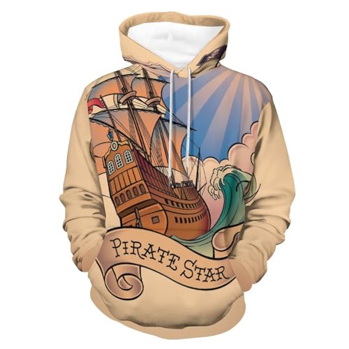 Sweat à capuche bateau pirate unisexe en taille S pour homme et femme