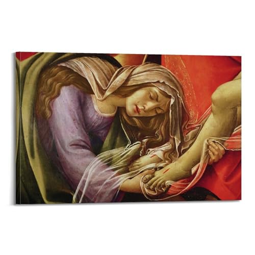 Póster de Sandro Botticelli con texto en inglés 'Lamentation over the Dead Christ' (40 x 60 cm)