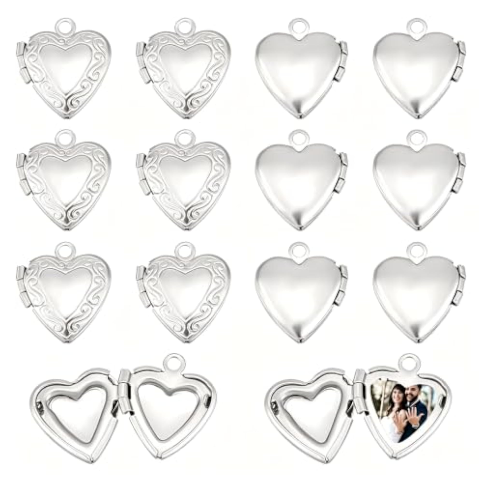 Stainless Steel Heart Locket Pendants for DIY Memorial Necklace