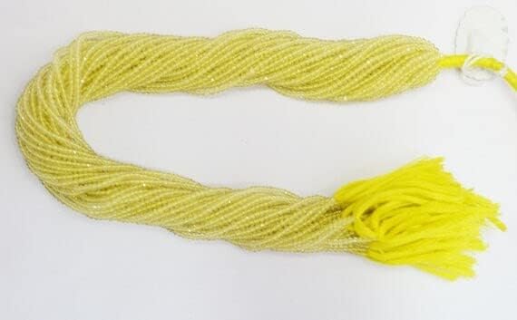 Quartz Citron perles naturelles 2,5mm pour création collier DIY