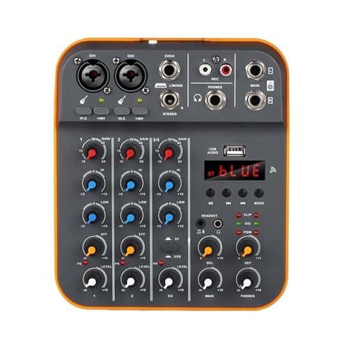 コンソールミキサー 4 チャンネルオーディオミキシングインターフェース Bluetooth サウンドカード付き 48V PC 録音マイクライブストリーミング用 幅広く適用可能