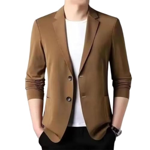 Jacket,Men's Summer Ice Silk Cool Mens Casual Blazers,Stretch Slim Fit Soft Wrinkle Free Two Buttons Jackets 5