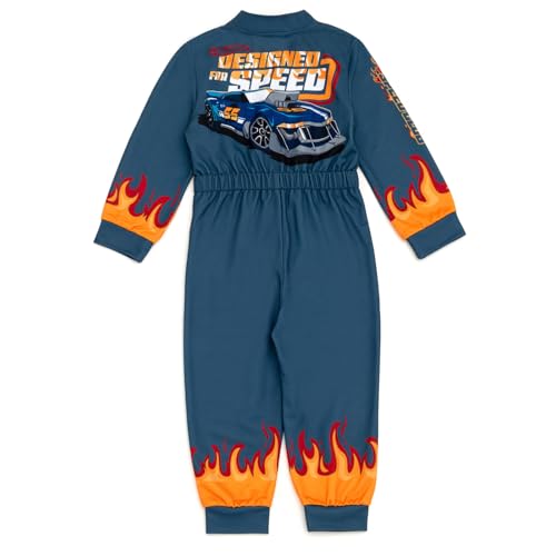 Hot Wheels French Terry Racing Zip Up Coverall Toddler to Big Kid Sizes (2T - 10-12)3