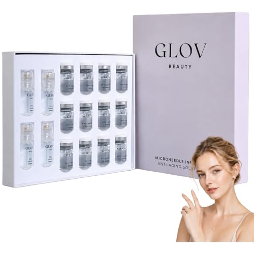Glov Beauty Micro Infusion System Science Microneedling Infusion System Beauty Micro Infusion Kit with Hydrating Serum for Face Neck and Home Skin Care (Twelve-Bottle Pack)