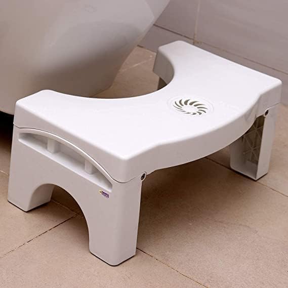 Pamidhar Folding Squatting Toilet Stool Plastic Non-Slip Foldable Bathroom Comfortable Squat Stool for Western Toilet Portable Sturdy Foot Step Stool for Potty Training (Multicolor)