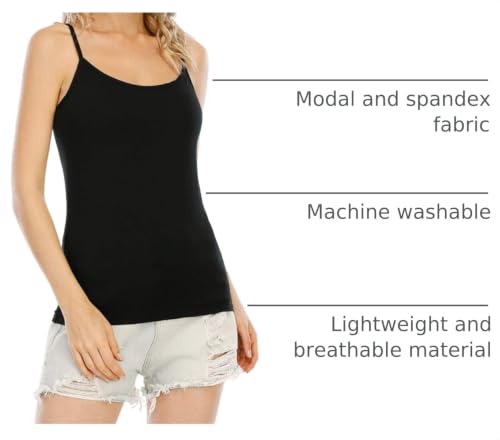Image of Orrpally Basic Cami Tank Tops Women Lightweight Camisole Stretch Tank Top Adjustable 4-Pack