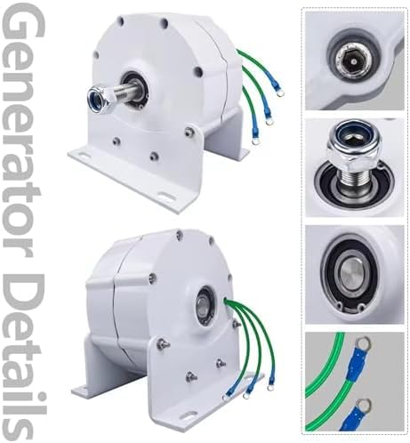 Kit generatore per turbina eolica con regolatore di Carica, apparecchiatura per la Produzione di energia elettrica Verticale, generatore a magneti permanenti a Basso Numero di Giri da 12000