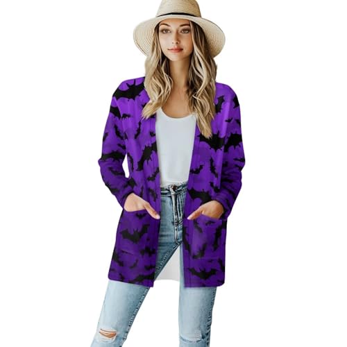 Image of Women's Lightweight Cardigans with Pockets Trendy Long Sleeve Open Front Cardigan Casual Tops Jackets Fall Oufits S-2XL