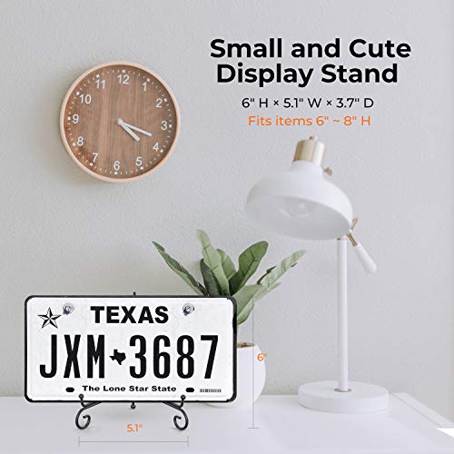 Tr-Life Plate Stands For Display - 6 Inch Plate Holder Display Stand + Metal Easel Stand For Picture Frame, Decorative Plates, Book, Photo, Collectibles (2 Pack) #TOP5