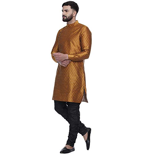 Image of Veera Paridhaan Men's Ethnic Jacquard Printed Long Straight Kurta