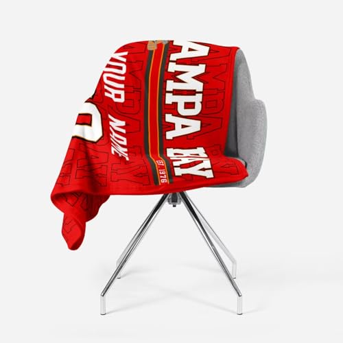 Image of ANTKING Tampa Throw Blanket for Men Women Boy Custom Name and Number Gifts