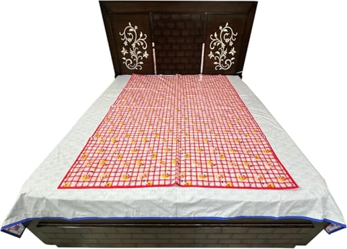 Image of Waterproof PVC Plastic Mattress Protector Double Bed Flat Bedsheet with Elastic for Babies Girls & Boys (Pink Lovely)
