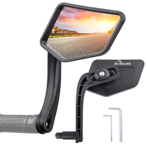 Bike Handlebar Bar End Rear View Mirror - Big Size 360° Adjustable HD Convex Glass Lens Rearview Side Mirrors for Mountain Bike Bicycle Scooter E-bike, 2 Pack