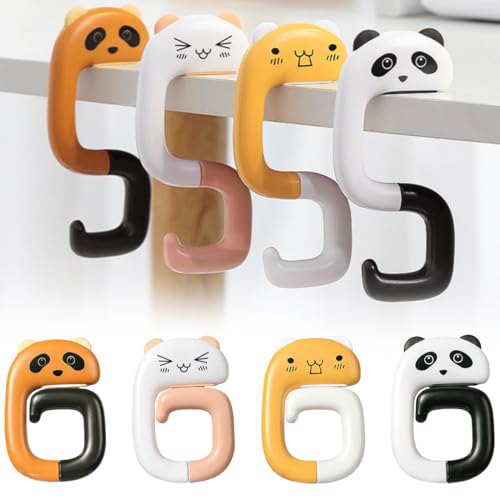 4 piezas Gancho plegable para bolso, gancho para bolsa de escritorio, soporte para bolsa de escritorio, gancho para bolsa de oficina portátil, gancho para bolsa plegable