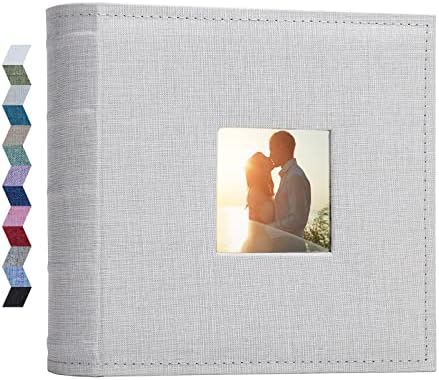 Vienrose Photo Albums 6x4 300 Pockets Linen Frame Cover with Memo Areas Photobook Large Capacity Pictures Book for Wedding Family Baby Vacation