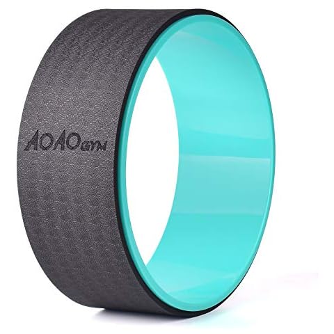 Yoga Wheel Back Wheel for Back Pain, Stretches and Strengthens Core Muscles, Relieves Strain to Muscles and Ligaments, 13 x 5 Inch (Black & Green) Cover