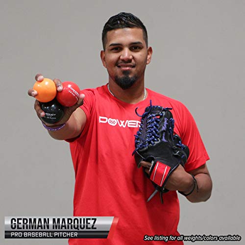 Powernet 2.8" German Marquez Weighted Hitting Batting Training Balls (6 Pack) | 12 To 20 Oz | Build Strength And Muscle | Improve Technique And Form | Baseball Size (16 Oz - Red) #TOP2