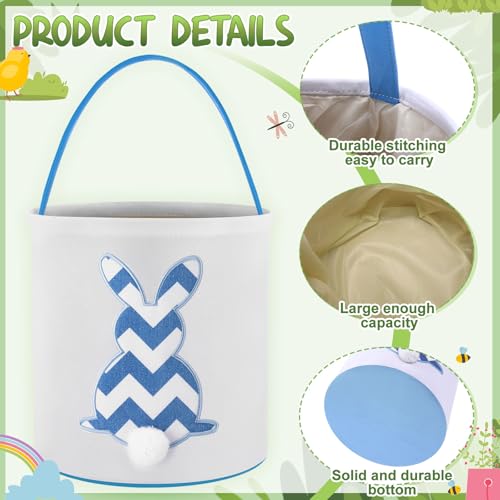 Image of Honeydak 6 PCS Easter Basket for Kids, Bunny Tote Bags Mixed Colors