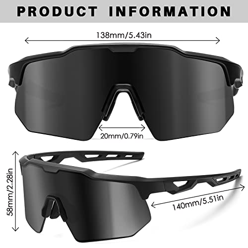 Summerlight Sunglasses Wrap Around Sport For Men Women, Uv 400 Protection Cycling Baseball Running Golf Driving Goggles #TOP5