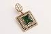 Turkish Handmade Jewelry Hurrem Square Shape Emerald and Round Cut Topaz 925 Sterling Silver Jewelry Set Earrings,Pendant and Ring Size Option