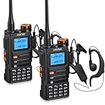 eSynic Professional 2PACK UV5R Two Way Radio 5R PRO 5km Long Range VOX Walkie Talkie 999 Channel VHF & UHF Band USB C Charging Support LCD Display Dual Band DTMF FM Scrambler