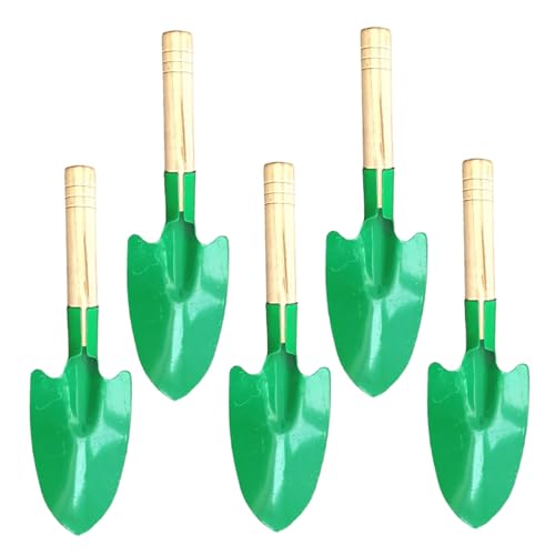 Gardel Horra 5 Piezas Palabra de jardín de Hierro de 10 Pulgadas con asa de Madera Manja de Manos multipropósito portátil para la Playa, Playa, Planta en Maceta