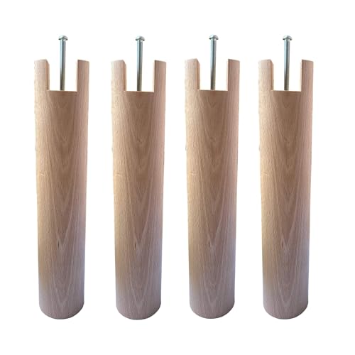 Someo 4 Pieds cylindriques pour Cadre à Lattes Naturel 30 cm
