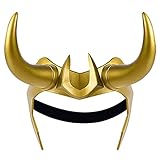 Formemory Loki Helmet with Horns Cosplay, Thor Ragnarok Loki Crown Mask Halloween Cosplay Costume (H