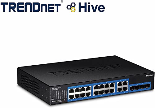 Image of TRENDnet 20-Port Gigabit Web Smart Switch, 16 x Gigabit Ports, 4 x Shared Gigabit Ports (RJ-45 /SFP), VLAN, QoS, LACP, IPv6 Support, 40 Gbps Switching Capacity, Lifetime Protection, TEG-204WS